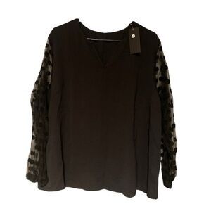 Polka Dot Sleeve Blouse Plus Size